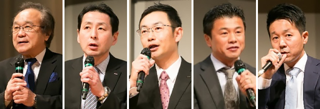 (from the left) Mr. SEKIGUCHI Waichi, Mr. NAKAMURA Takehiro, Dr. KONISHI Satoshi, Mr. NODA Makoto, Mr. SATO Yusuke