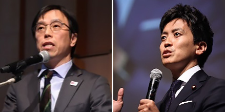 Gaku Nakazato Director (left), Fumiaki Kobayashi Former Parliamentary Vice-Minister for Internal Affairs and Communications (right)